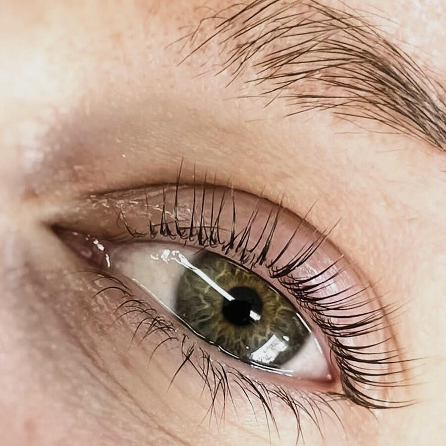 Lash lift results on a client